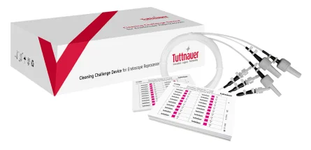 Cleaning indicator test kit with lumen device and indicator strips