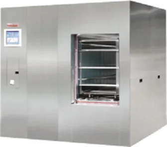 Large chamber biohazard containment autoclave